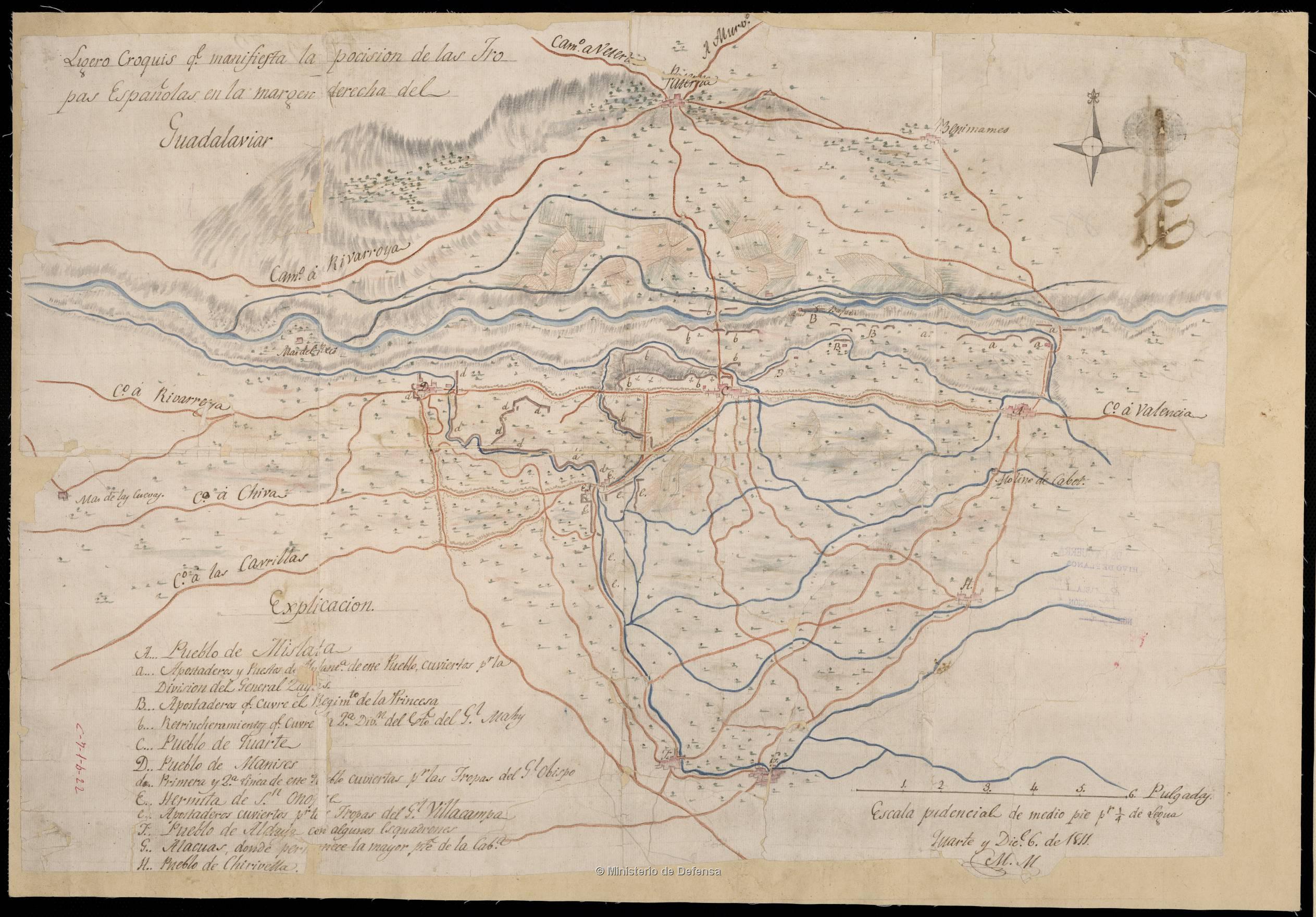 1811.Ligero Croquis (...) en la margen derecha de el Guadalaviar Biblioteca Virtual de Patrimoni Bibliográfico